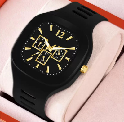 Alkhwatches Square Dial Analog Silicon Strap Stylish Designer Analog Watch for boy men Analog Watch  - For Boys