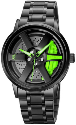 Ritoza Men's Sport Quartz Watch 3D Car Wheel Rotating Dial Fashion Stainless Steel Wheel Analog Watch  - For Men