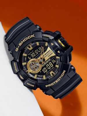 CASIO GA-400GB-1A9DR G-SHOCK GA-400GB-1A9DR Black-Gold Dial Resin Strap Analog-Digital Watch  - For Men
