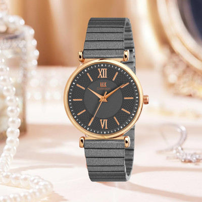 IIK Collection IIK-3213W Watch for Women Round Black Dial Metal Bracelet Chain Strap Girls Analog Watch  - For Women