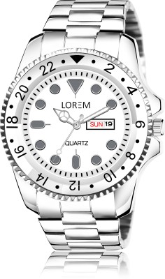 LOREM LR131 Silver Day-Date Function Casual Analog Watch For Men LR131 Analog Watch  - For Men