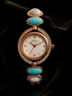 French Connection AURISTONE AURISTONE Silver Sunray Dial | Studded Jewellery Watch for Women's | FCD1URGM Analog Watch  - For Women