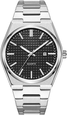 Trex DRM PE Silver Black Data Function Slim Stainless Steel Watch Series Analog Watch  - For Men