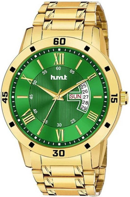HLMT ANALOG WATCH Day & Date Original Gold Plated Adjsutable Bracelet Analog Watch - For Men Analog Watch  - For Men & Women