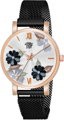 SWADESI STUFF Multi Color Flower Dial Premium Magnet Chain Strap Analog Watch  - For Women