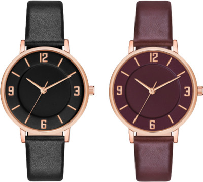 VOLGA Latest Fashion combo analogue watch for girls and womens with leather strap Latest & trending analog watches in combo with high-quality straps Analog Watch  - For Girls