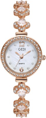 Gedi Round White Dial GEDI Analog Watch  - For Women