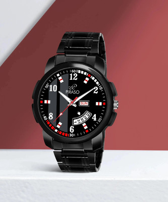 PIRASO D&D-14 DAY AND DATE WORKING|BLACK DIAL|BLACK CHAIN| FOR BOYS Analog Watch  - For Men