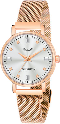LOUIS DEVIN LD-RG184-SLV Rose Gold Plated Mesh Chain Analog Watch  - For Women