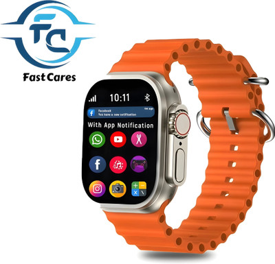 FastCares with AI assistant, Bluetooth Calling and Fitness No Sim(Orange Strap Free Size) T800 ultra smart watch with wireless charging Smart Watch (Without Sim Card) Digital Watch  - For Boys & Girls