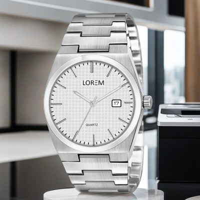 LOREM OB-LR162 Round White Dial Stainless Steel Silver Strap Analog Watch  - For Men