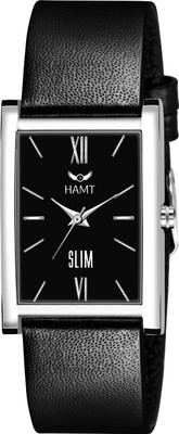 HAMT BLACK DIAL SLIM CASE BLACK STRAP SLIM Analog Watch  - For Men