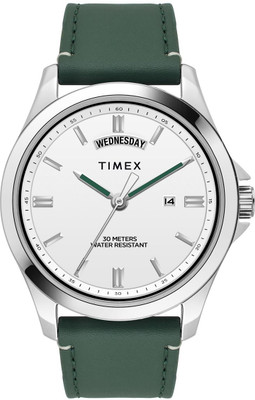 TIMEX TW000X138 White Round Dial Quartz Analog Watch  - For Men