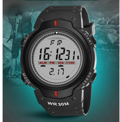 Motugaju Digital Black Multi-Functional Automatic Strap Waterproof Sports Digital Watch  - For Men