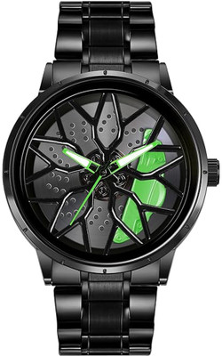 ANKOF BLAZE Gyro Wheel Tencel Car Wheel Analog Watch  - For Men