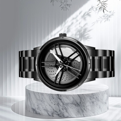 Hezoc Spinnig Wheel Watch Spinning Watch Quartz Men Rim Car Wheel Watches Analog Watch  - For Men & Women
