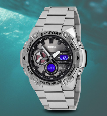 Harbor 9125 Steel A Modern Classic Stainless Steel Premium Watch for Men Analog-Digital Watch  - For Men