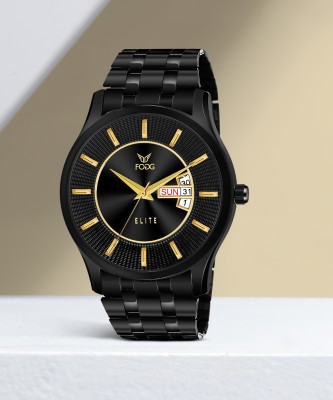 FOGG 2503-BLACK Fogg Elite Series Gold Platted Premium Analog Watch  - For Men