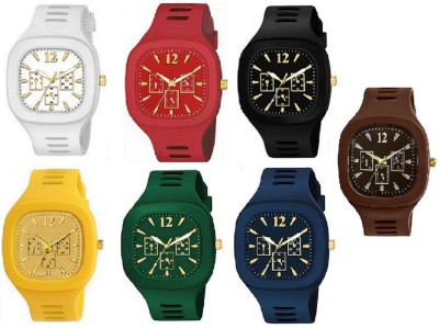 SKYZONE Square Dial Silicone Strap Gift Watch For Boys Skz-046 Analog Watch  - For Men