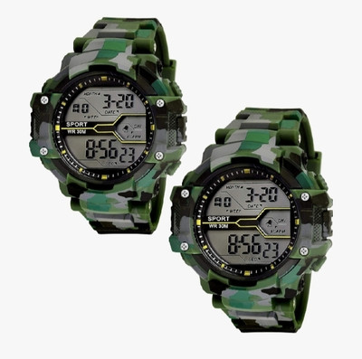 Timefit Army Look (Stopwatch, Alarm, Light Function) Sports Digital Watch  - For Boys