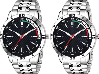 SUBERA Steel Chain 2 Set Of Watch Fast Selling Trendy Steel Chain 2 Set Of Watch Fast Selling Trendy Analog Watch  - For Boys