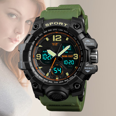 Diaggro SKM 1327 Green A robust sport watch featuring multiple functions and shock & scratch resistance Analog-Digital Watch  - For Men