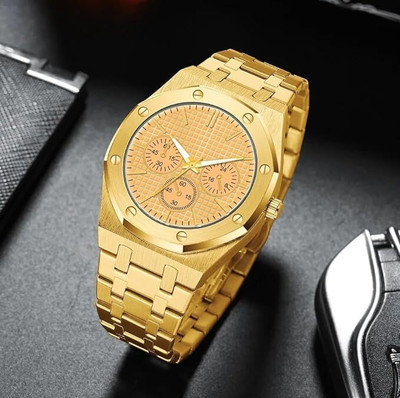 frozil Square Analog Gold Dial Multi Analog Watch  - For Men