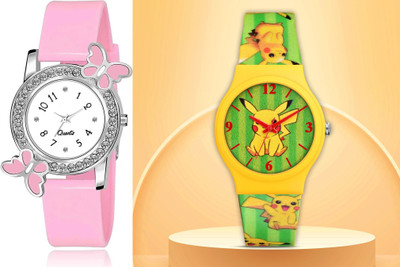 MAHAVIRA COLLECTION MT-729 Kids_PINK_BF F MT-729 Kids_PINK_BF F Analog Watch  - For Boys & Girls