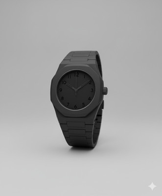 LOOFTRADER d17 The Black Monolith: Bold & Minimalist. Analog Watch  - For Men & Women