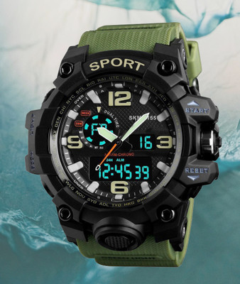AWEX SKM 1155 Green Multi-Function Sports Watch with a Green Strap Analog-Digital Watch  - For Boys