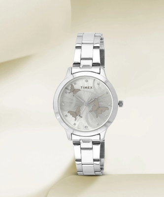 TIMEX GIRLS WATCH Silver-Dial Analog Watch  - For Women