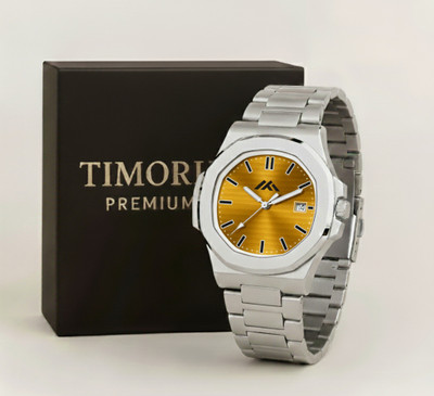 Timorix Modern Yellow Quartz Yellow Dial Analog Watch for Men with Date Display | Stylish Quartz | Analog Watch  - For Men