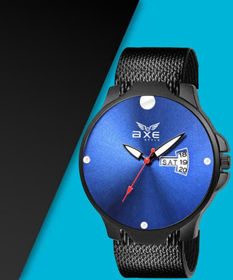 AXE Style XDD-7077 Blue Mens Watch/Watches & Branded Day&Date Synthetic Leather Strap Watch For Men Analog Watch  - For Men