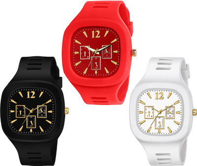 frozil Designer Combo Watches For Mans Pack Of 3 Analog Watch  - For Men