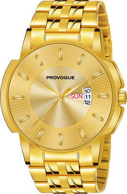 PROVOGUE Original Gold Plated Day and Date Functioning Analog Watch  - For Men