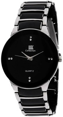 IIK Black Studded Dial with Black & Silver Metallic Bracelet Strap Analog Watch  - For Men