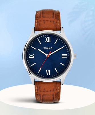 TIMEX Blue Dial Leather Strap Analog Watch  - For Men