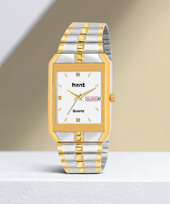 house of common Day & Date Series Two Tone Plating Golden Metal Wrist Watch Analog Watch  - For Men