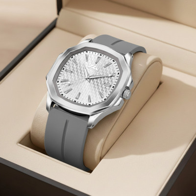 Wholfin MT_62 Stylish Square Grey Dial with Black Silicone Strap for Casual & Sports Wear Analog Watch  - For Men