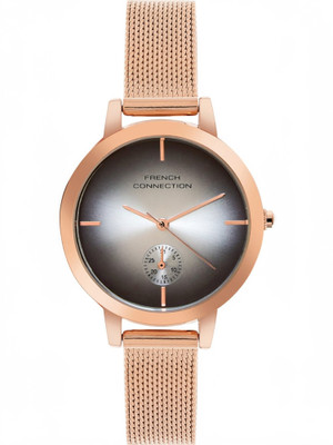 French Connection Sera Dated Sunray Dial Mineral Glass Analog Watch  - For Women