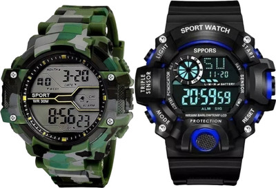 KIMY GE-WA-COMBO_ ARMY & BL_BLU Digital Watch  - For Men