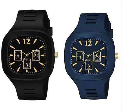 RealBuff Square Dial Analog Miller Watch Black & Grey Analog Watch Special Summer Collection for Men Boys & Kids Analog Watch  - For Boys