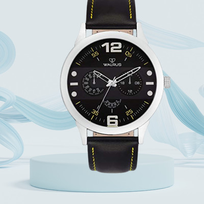 Walrus Walrus Black Dial Vegan Leather Men's Watch Steve Analog Watch  - For Men