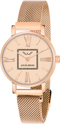 LOUIS DEVIN LD-RG182-RG Rose Gold Plated Mesh Chain Analog Watch  - For Women
