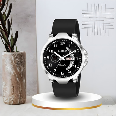 Giomex Black Smile Silicon Black Strap Premium Addition Analog Watch  - For Men