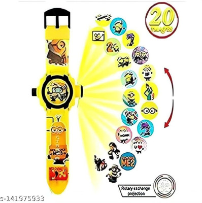 BnM Digital 24 Images Projector Watch for Kids Projector watch Minion yellow Digital Watch  - For Boys & Girls