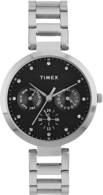 TIMEX TW000X205 Black-Dial Analog Watch  - For Women