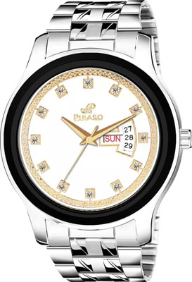 PIRASO D&D C24 WHITE WITH SILVER CHAIN ANALOG DAY AND DATE WORKING TURQUOISE DIAL|SILVER COLOR CHAIN|WATCH FOR MEN&BOYS Analog Watch  - For Men