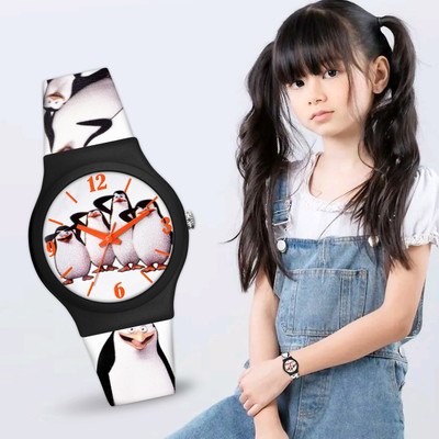 Loretta Waterproof Black & WHite Penguin Analog Watch  - For Girls