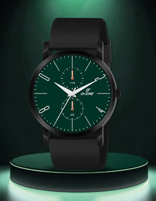 Dezine Men's Black Chronolook-Style Analog with Dual Subdials Soft Silicone Strap Analog Watch  - For Men